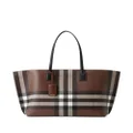 Burberry checked logo-tag tote bag - Brown