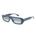 Moschino Eyewear logo-print pilot-frame sunglasses - Blue