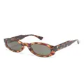 Moschino Eyewear tortoiseshell-effect oval-frame sunglasses - Brown