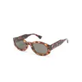 Moschino Eyewear tortoiseshell-effect oval-frame sunglasses - Brown