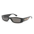 Moschino Eyewear logo-lettering rectangle-frame sunglasses - Black