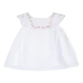 Tartine Et Chocolat floral-embroidered sleeveless dress - White