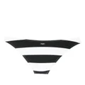 Moschino logo-patch striped bikini bottoms - Black