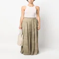 Ziggy Chen distressed-effect pleated maxi skirt - Neutrals