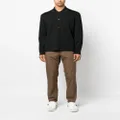 Zegna contrast-stitching long-sleeve polo shirt - Black