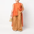 Alberta Ferretti long-line silk palazzo pants - Brown