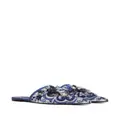 Dolce & Gabbana Majolica-print brocade mules - Blue