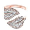 Anita Ko 18kt rose gold small diamond leaf ring - Pink
