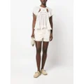 ISABEL MARANT Orna cut-out lurex blouse - White