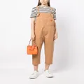 CHOCOOLATE cropped-leg cotton dungarees - Brown