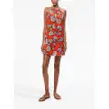 alice + olivia Quinn floral-print halterneck minidress - Orange