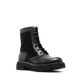 Ferragamo panelled leather lace-up boots - Black