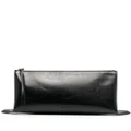 Jil Sander debossed-logo leather clutch - Black