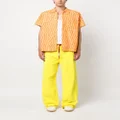Marni logo-patch stretch-cotton flared jeans - Yellow