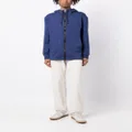 Kiton drawstring zipped hooded jacket - Blue