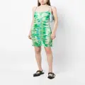 GANNI organic-silk ruched dress - Green