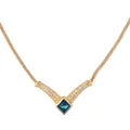 Christian Dior Pre-Owned 1980s sapphire pendant necklace - Gold