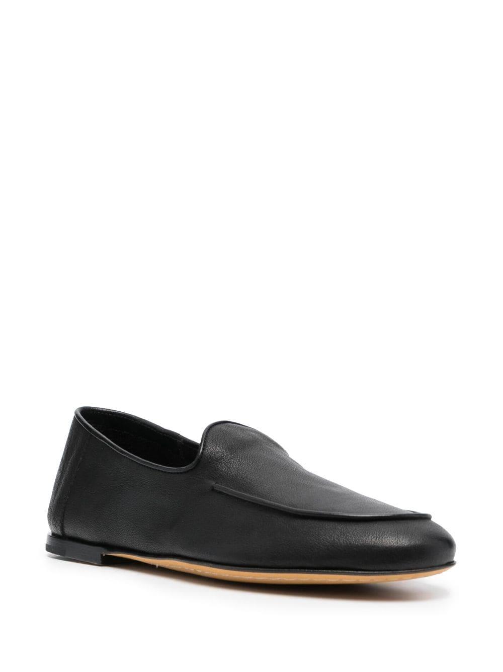 Officine Creative almond-toe leather loafers - Black