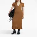 Proenza Schouler ribbon crochet fringe dress - Brown