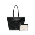 Karl Lagerfeld large Fan embossed tote bag - Black