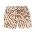 Zhoe & Tobiah tiger-print cotton shorts - Neutrals