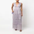 Sabina Musayev Alpha lamé-effect tiered gown - Purple