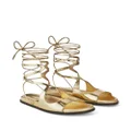 Jimmy Choo Azure metallic leather flat sandals - Gold