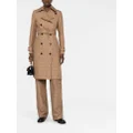 Versace Versace Allover-jacquard trench coat - Brown