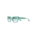 Moschino Eyewear all over-logo cat-eye sunglasses - Green