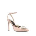 Philipp Plein crystal-embellished patent leather pumps - Neutrals