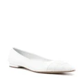 Casadei embossed-logo 15mm leather ballerinas - White