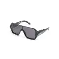 Philipp Plein marbled-pattern oversize-frame sunglasses - Black