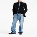 Balmain contrast-pocket wide-leg jeans - Blue