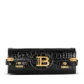 Balmain gold-plaque crocodile mini bag - Black