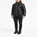 Giuseppe Zanotti drawstring-hood leather puffer jacket - Black