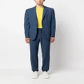 Zegna elasticated-waistband wool trousers - Blue