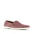 BOSS logo-debossed leather loafers - Red