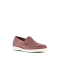 BOSS logo-debossed leather loafers - Red
