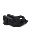 Ferragamo padded-design platform sandals - Black