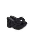 Ferragamo padded-design platform sandals - Black