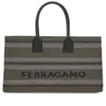 Ferragamo Signature (L) striped tote bag - Neutrals