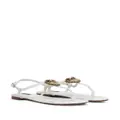 Dolce & Gabbana Devotion leather thong sandals - White