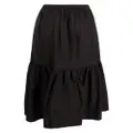 GANNI organic cotton flounced maxi skirt - Black