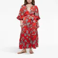 alice + olivia Lyla floral-print midi dress - Red