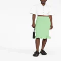 Jil Sander ruffled cotton-gaufré midi skirt - Green