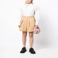 CHOCOOLATE pleated high-waisted shorts - Brown