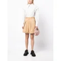 CHOCOOLATE pleated high-waisted shorts - Brown