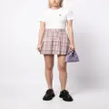 CHOCOOLATE pleated check-pattern mini skirt - Pink