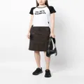 izzue patch-detailed cotton skirt - Grey