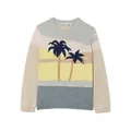 Bonpoint palm tree print sweater - Blue